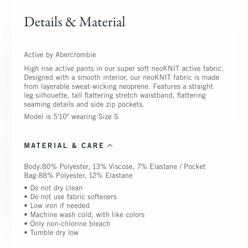 NWT Abercrombie & Fitch YPB neoKNIT On The Go Straight Leg Pant - Picture 7 of 7